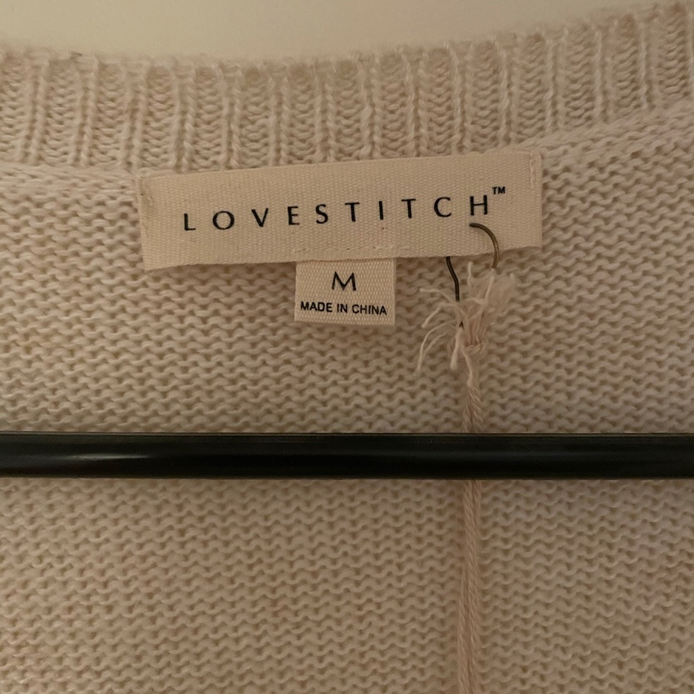 Cream Deep Neck Sweater